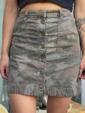 Anthropologie Cam Button-Front Mini Skirt